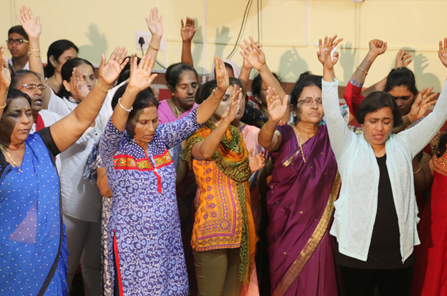 Large crowd flocked to the Night Vigil organised by Grace Ministry at Prayer Center in Mangalore, Karnataka and received Blessing, Healing, Deliverance and transformation here on Nov 04, 2017.